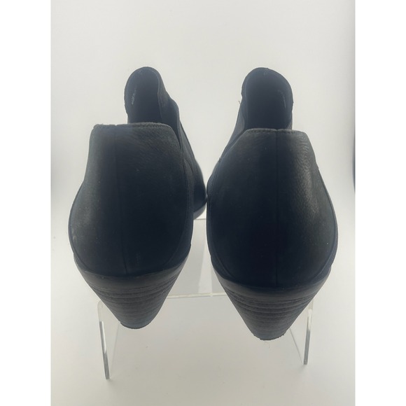 Eileen Fisher Perry black nubuck suede elastic cutout shoes booties sz 7.5 - Picture 12 of 16
